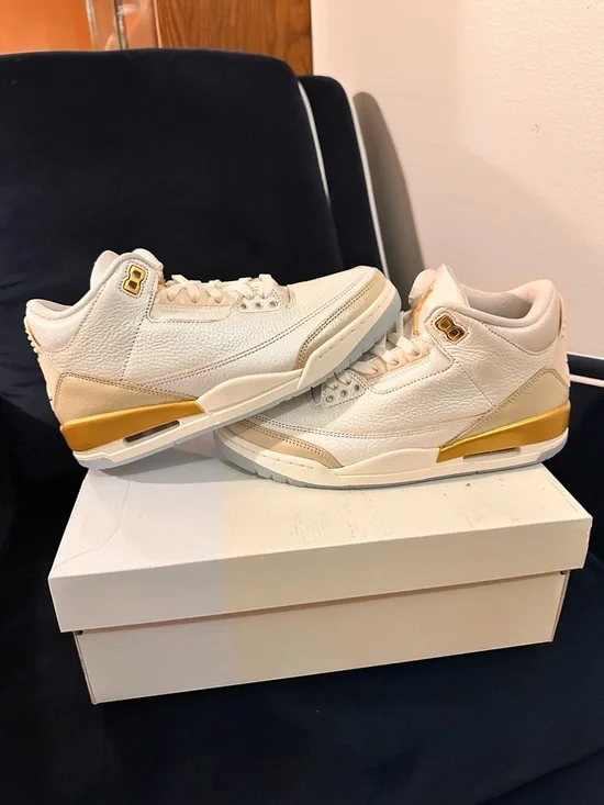 Jordan Air Jordan 3 Retro Sail Team Gold Pale Ivory IB2255-100 Women - Picture 1 of 8